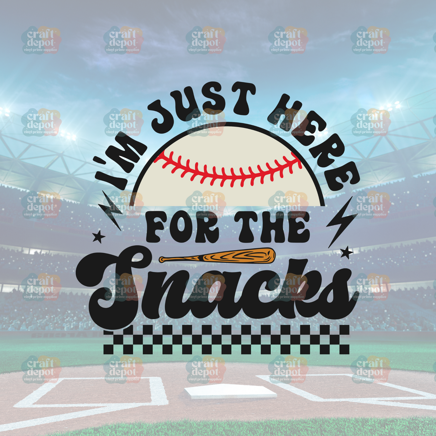 DTF PRINT-Baseball-I'm just here for the snacks