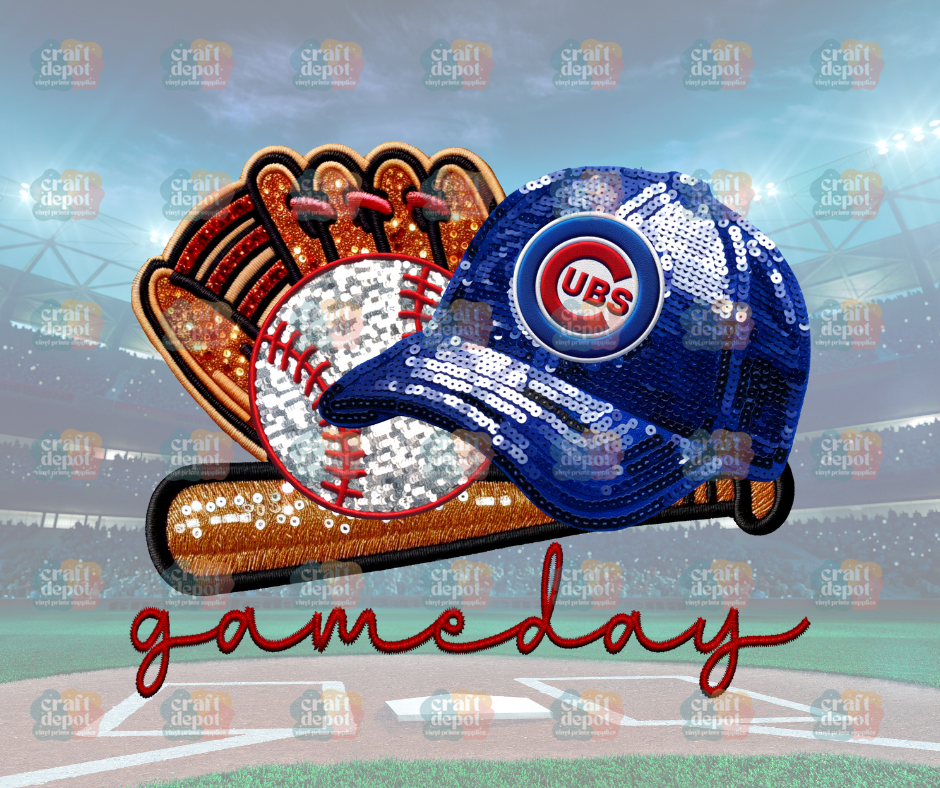 DTF PRINT-FAUX SEQUINS-Cubs-Baseball