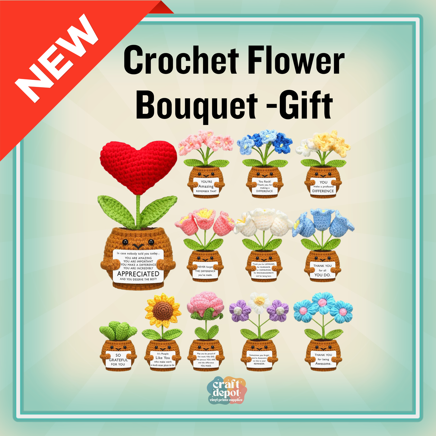 Crochet Flower Pot-Gift