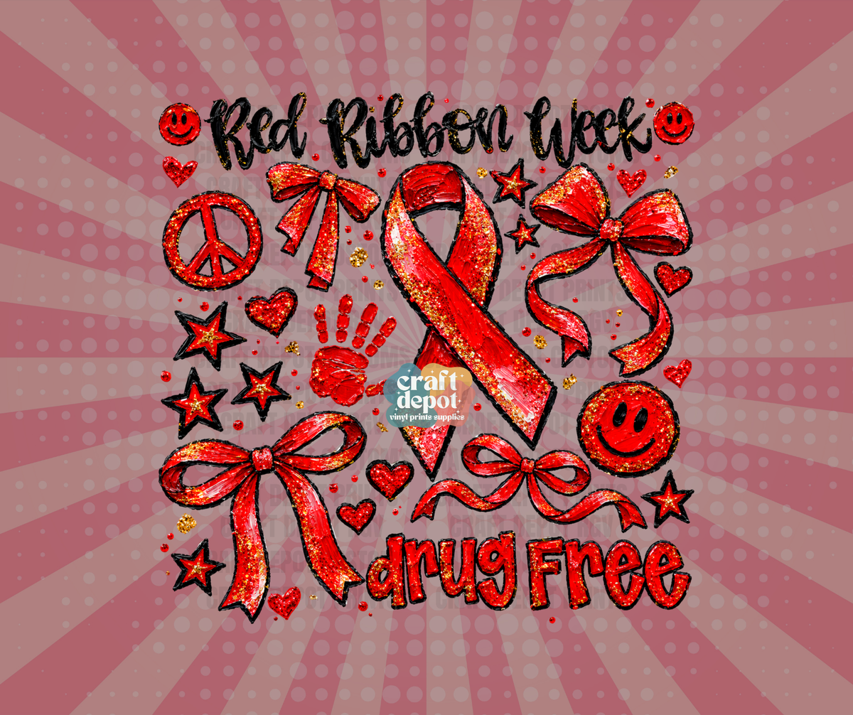 DTF PRINT-Red Ribbon Week-Drug Free-October-25