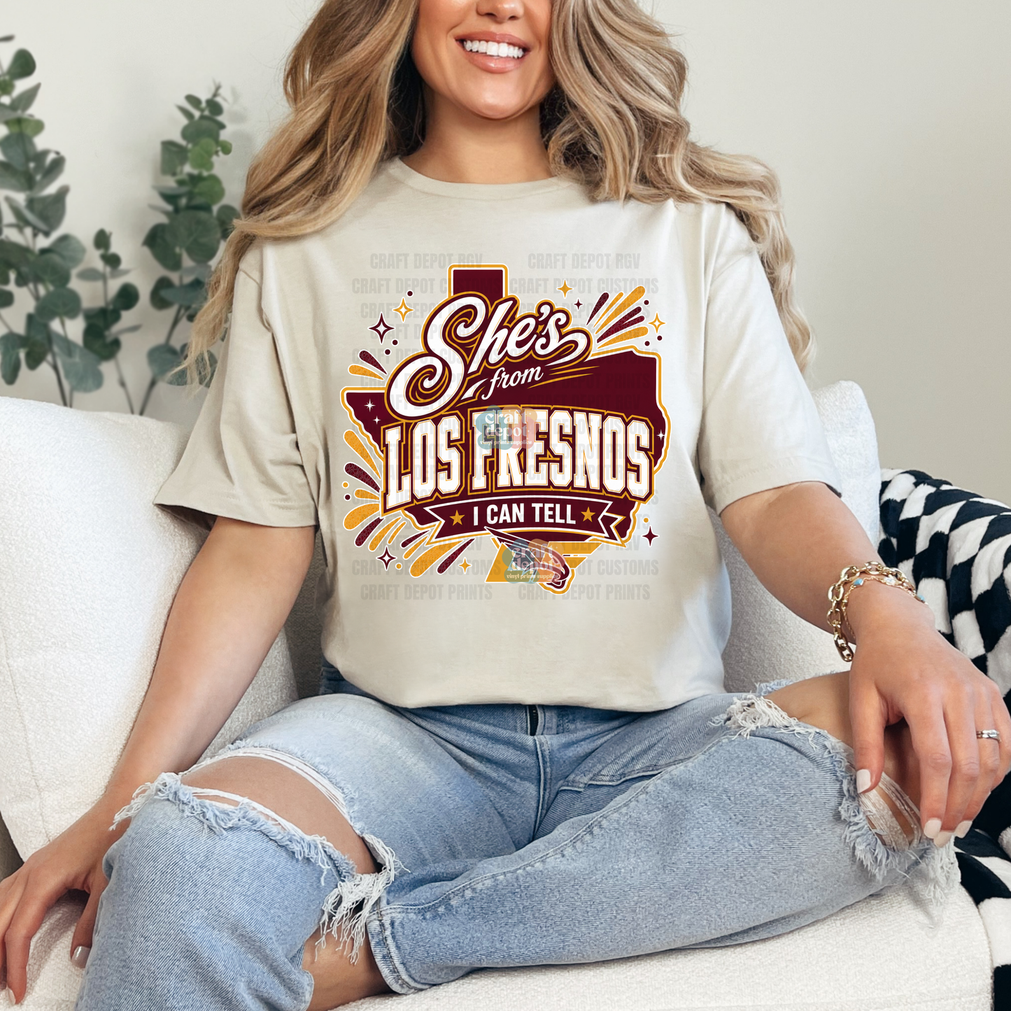 DTF PRINT-She's from Los Fresnos