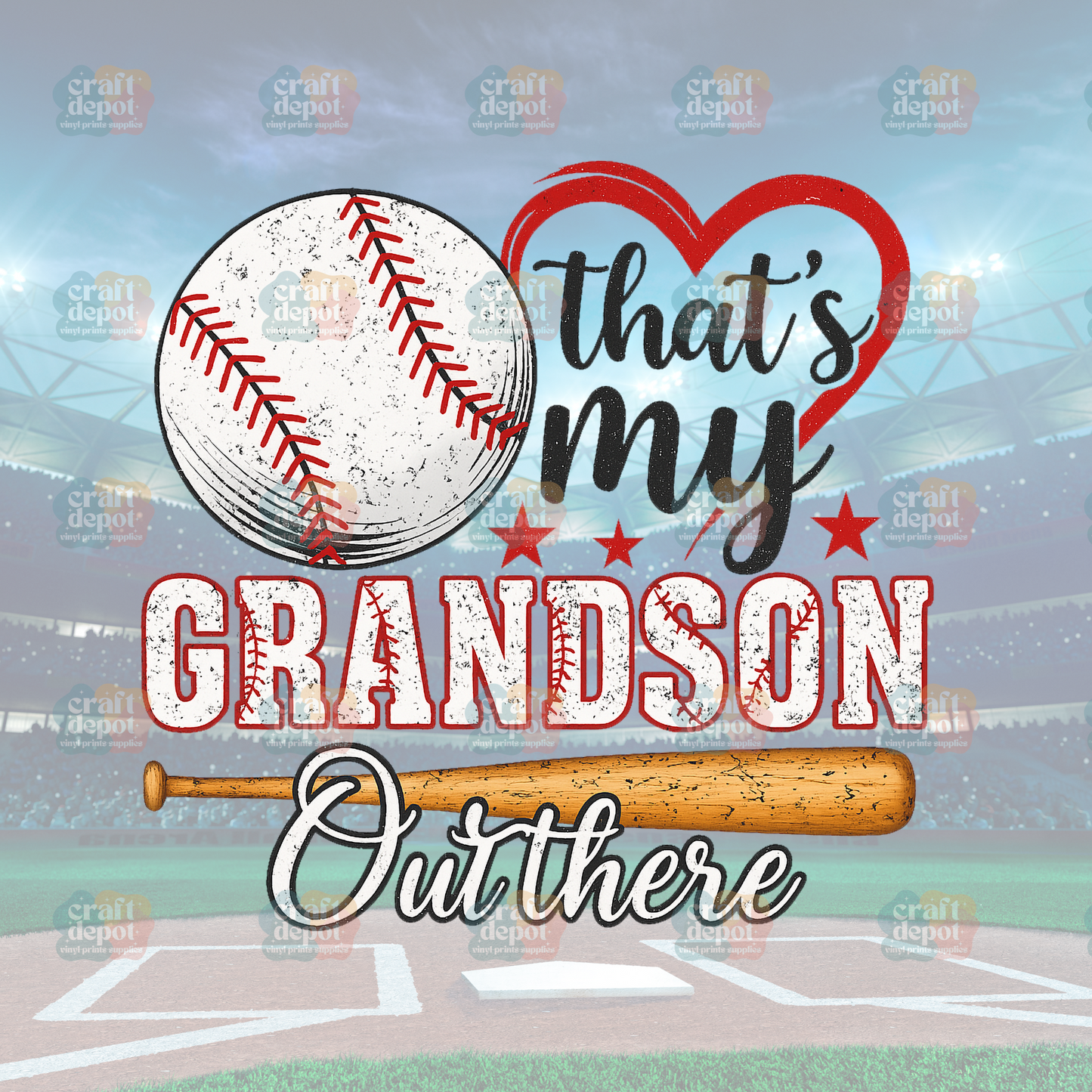 DTF PRINT-Baseball-That's my Grandson out there