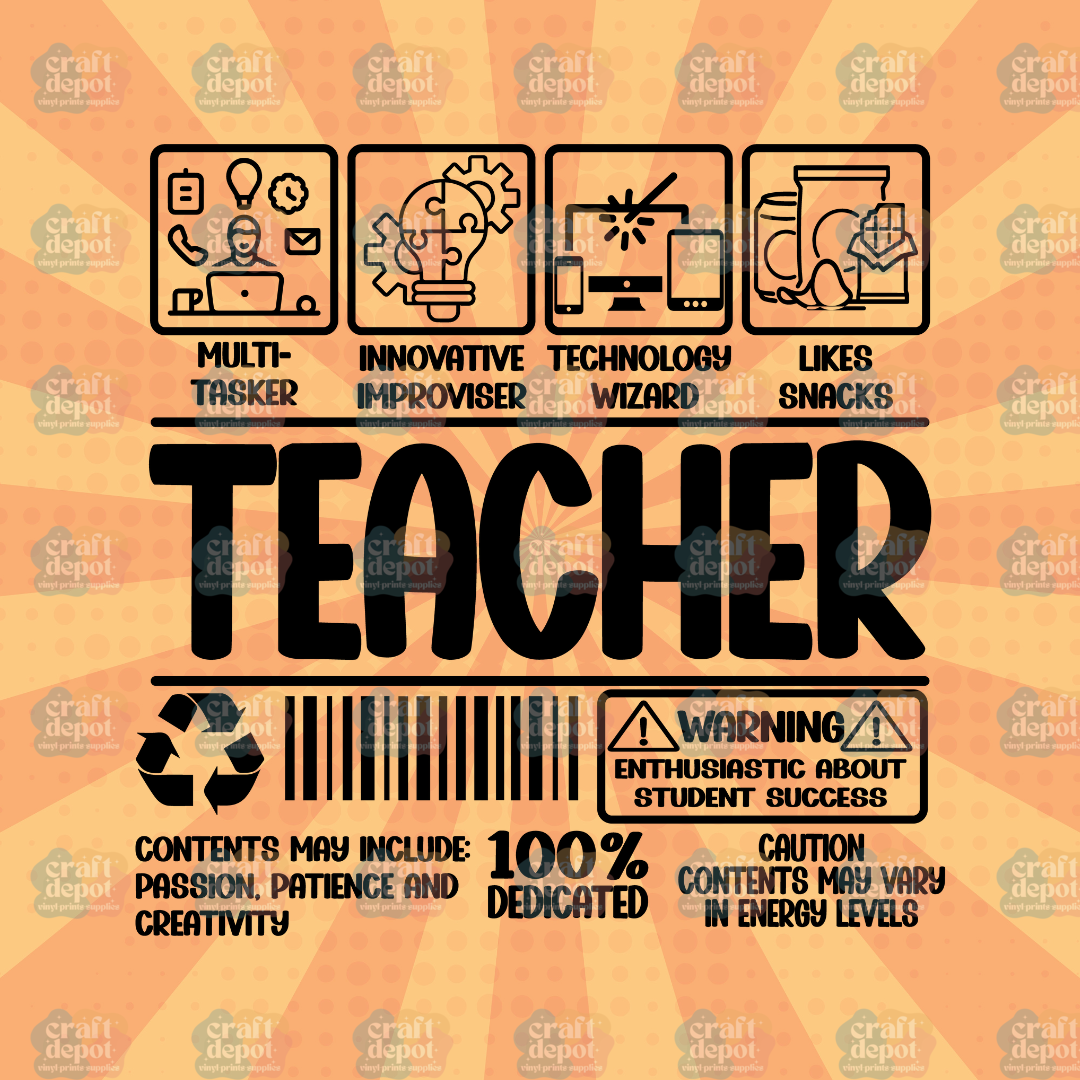 DTF PRINT-Teacher Label-Teacher