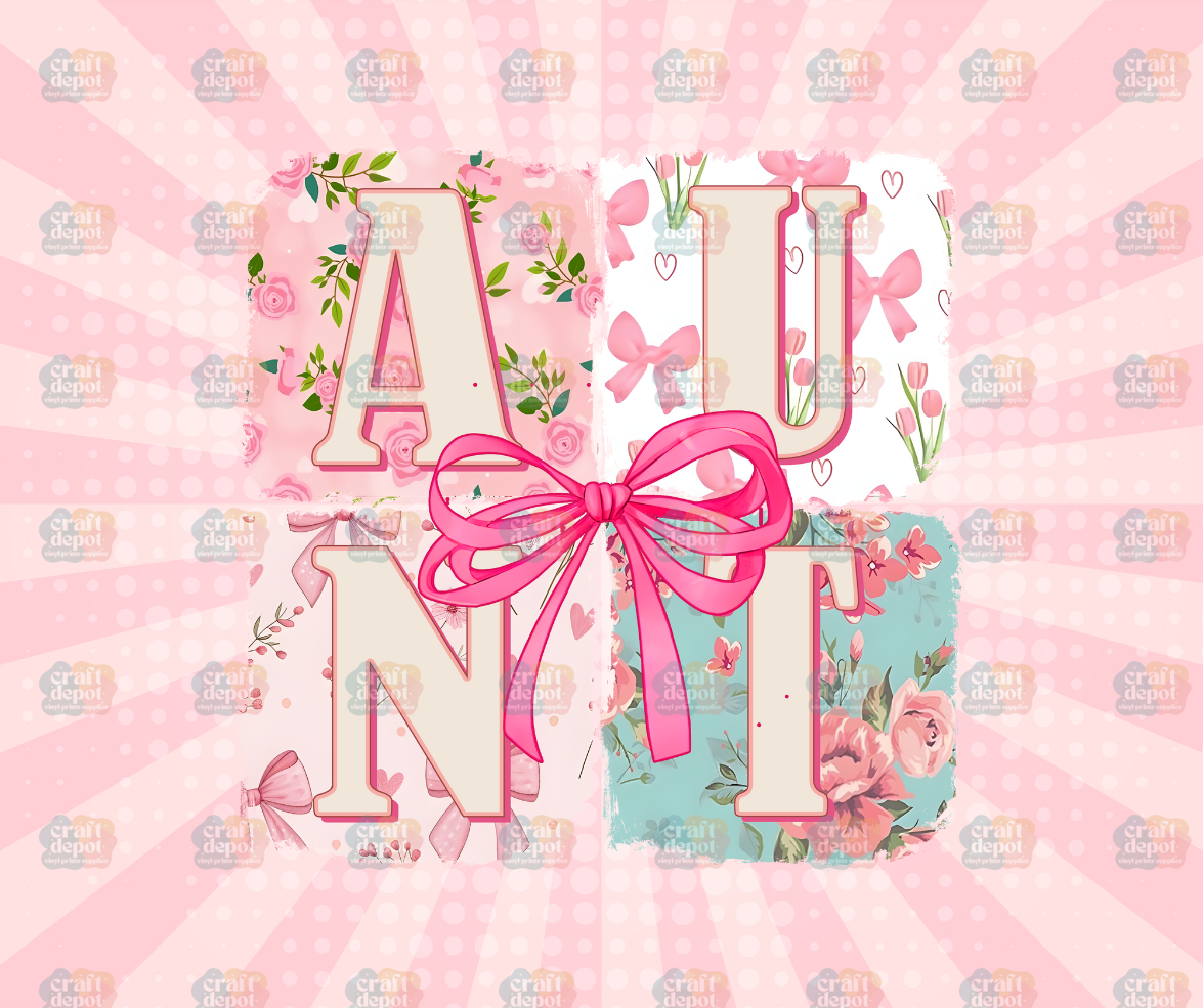 DTF PRINT-Mom-Vintage Floral AUNT