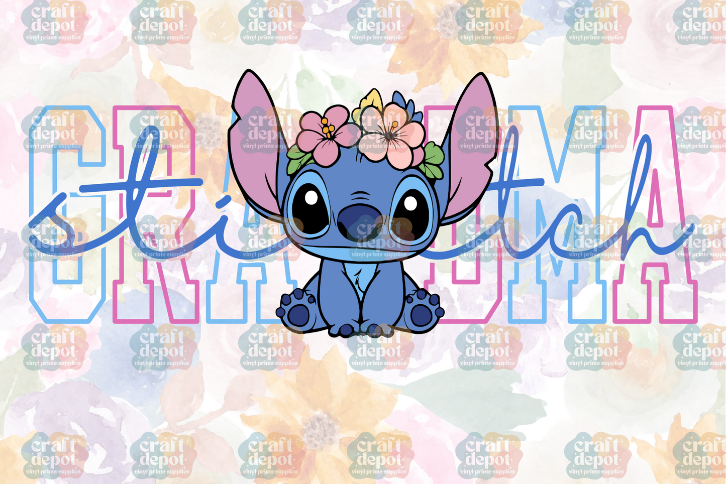 DTF PRINT-Blue Alien Grandma-Mom