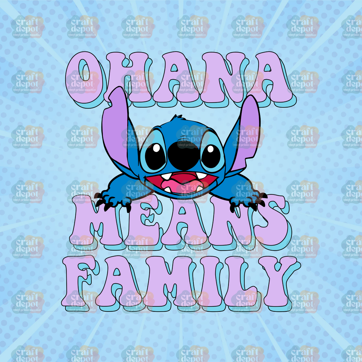 DTF PRINT-Blue Alien Monster-Family