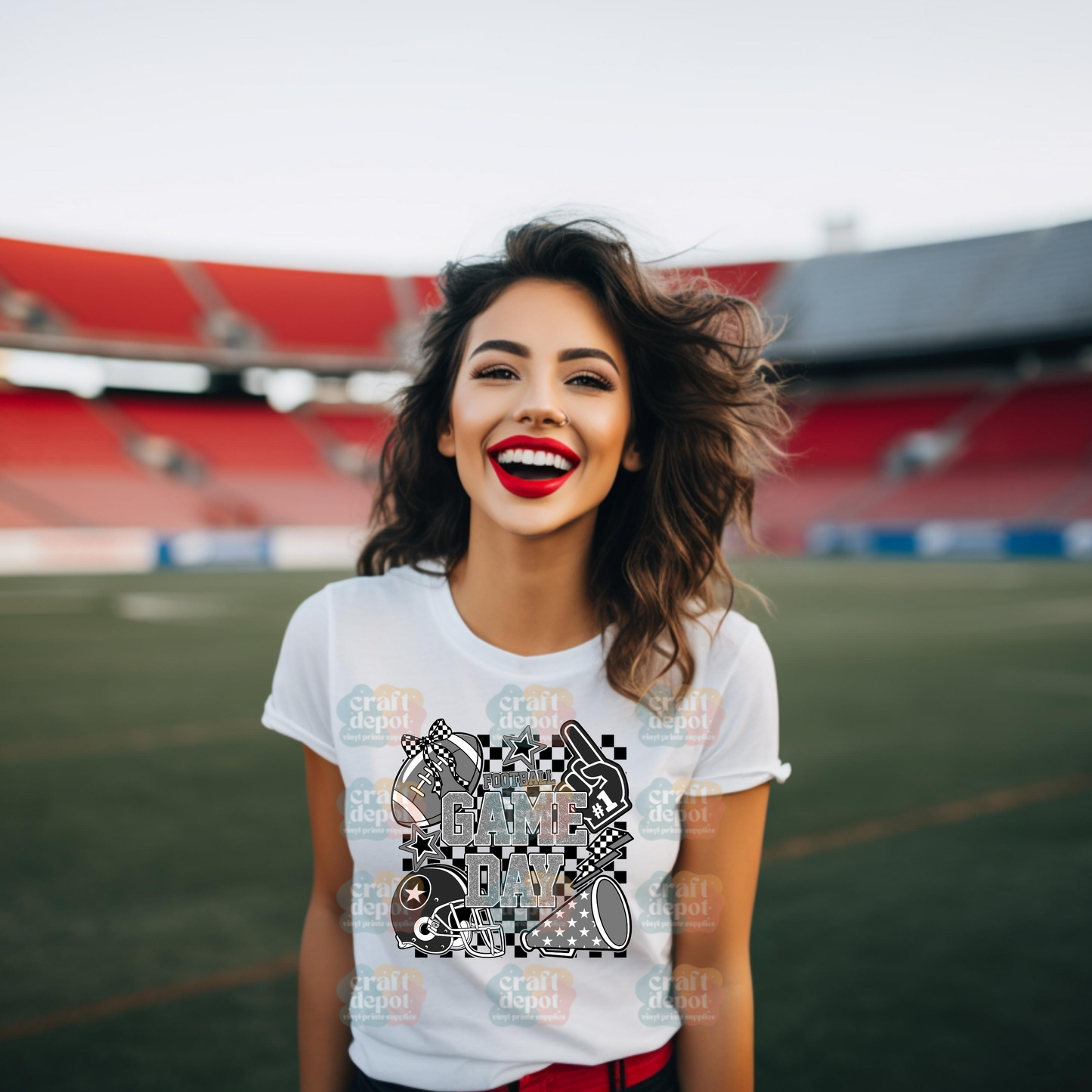 DTF Print-Retro Game Day Football