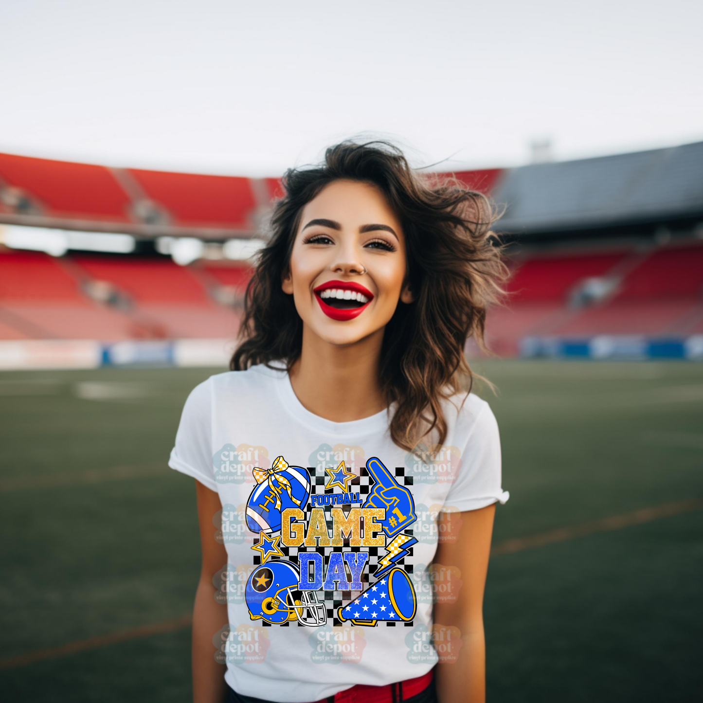 DTF Print-Retro Game Day Football
