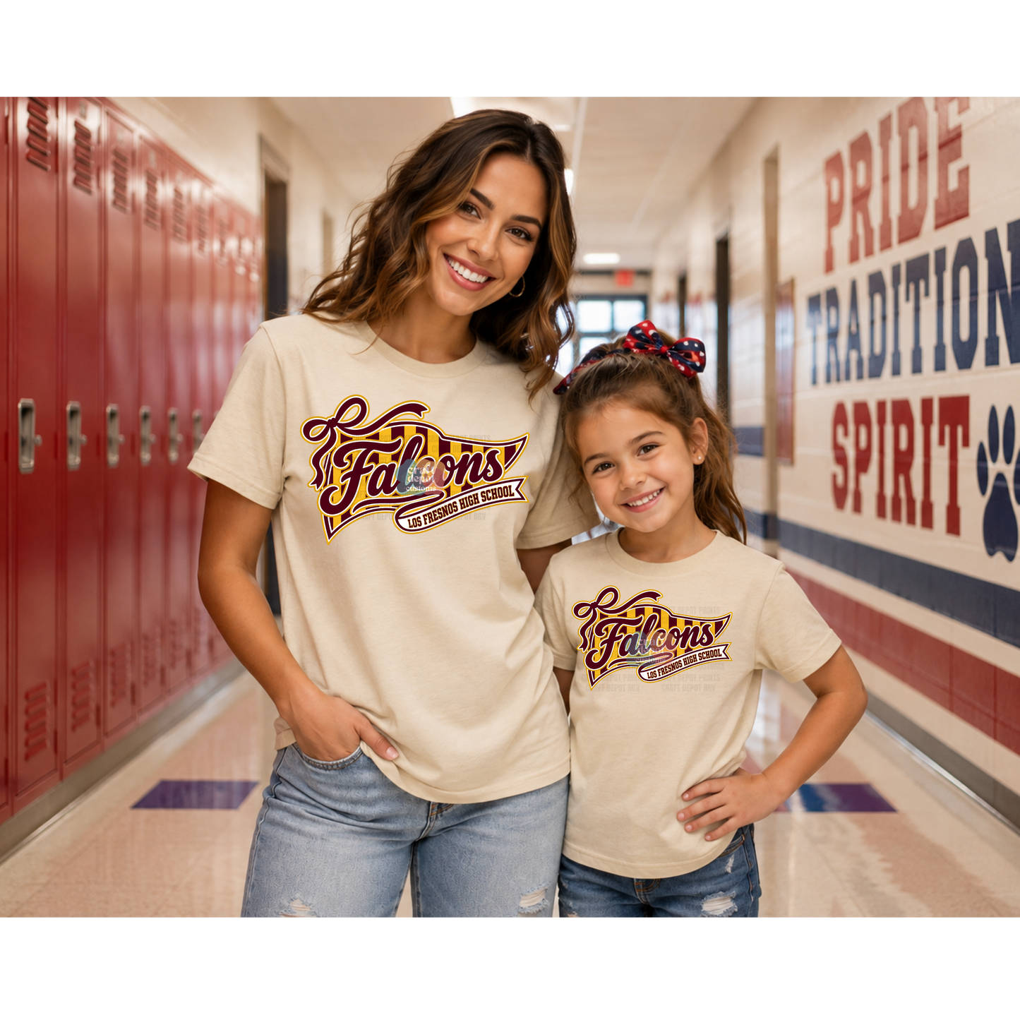 DTF PRINT-Mascot Penant Flag-Los Fresnos Falcons