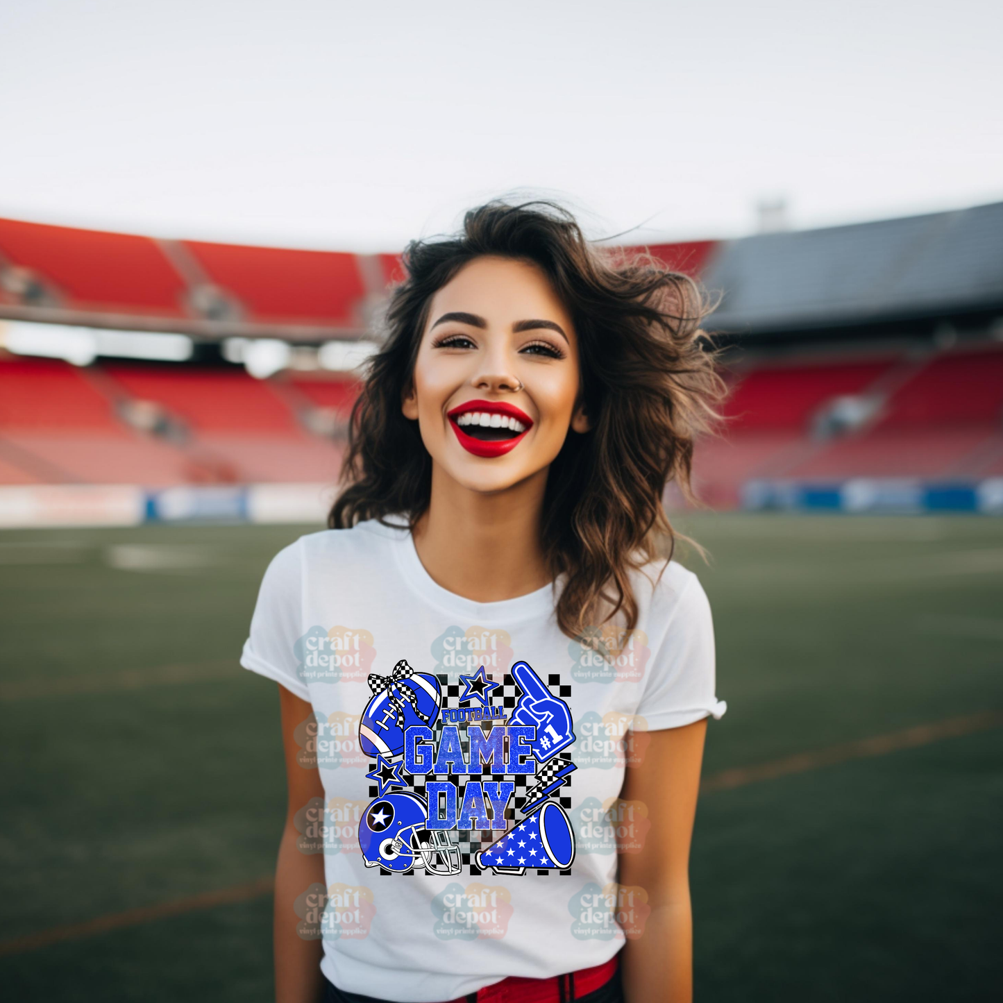 DTF Print-Retro Game Day Football