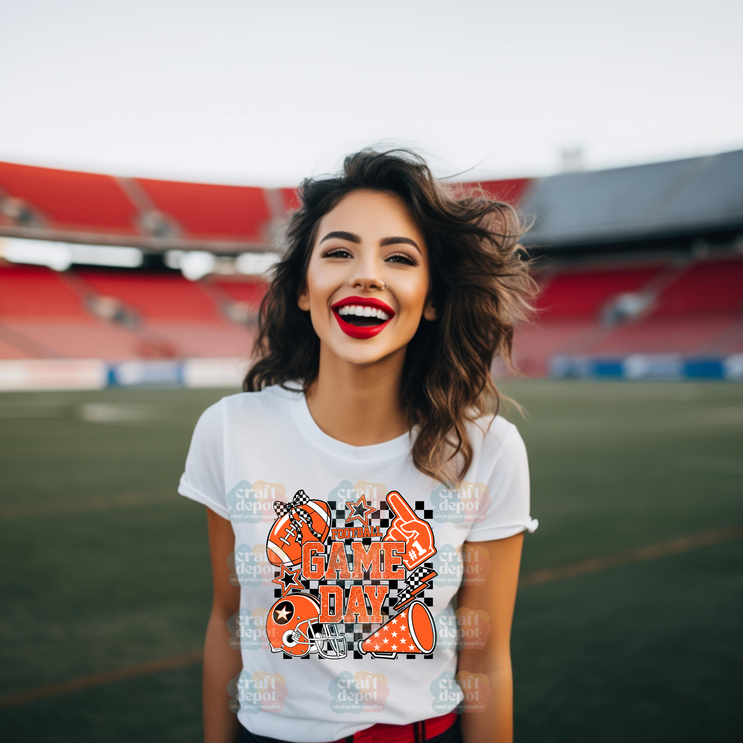 DTF Print-Retro Game Day Football
