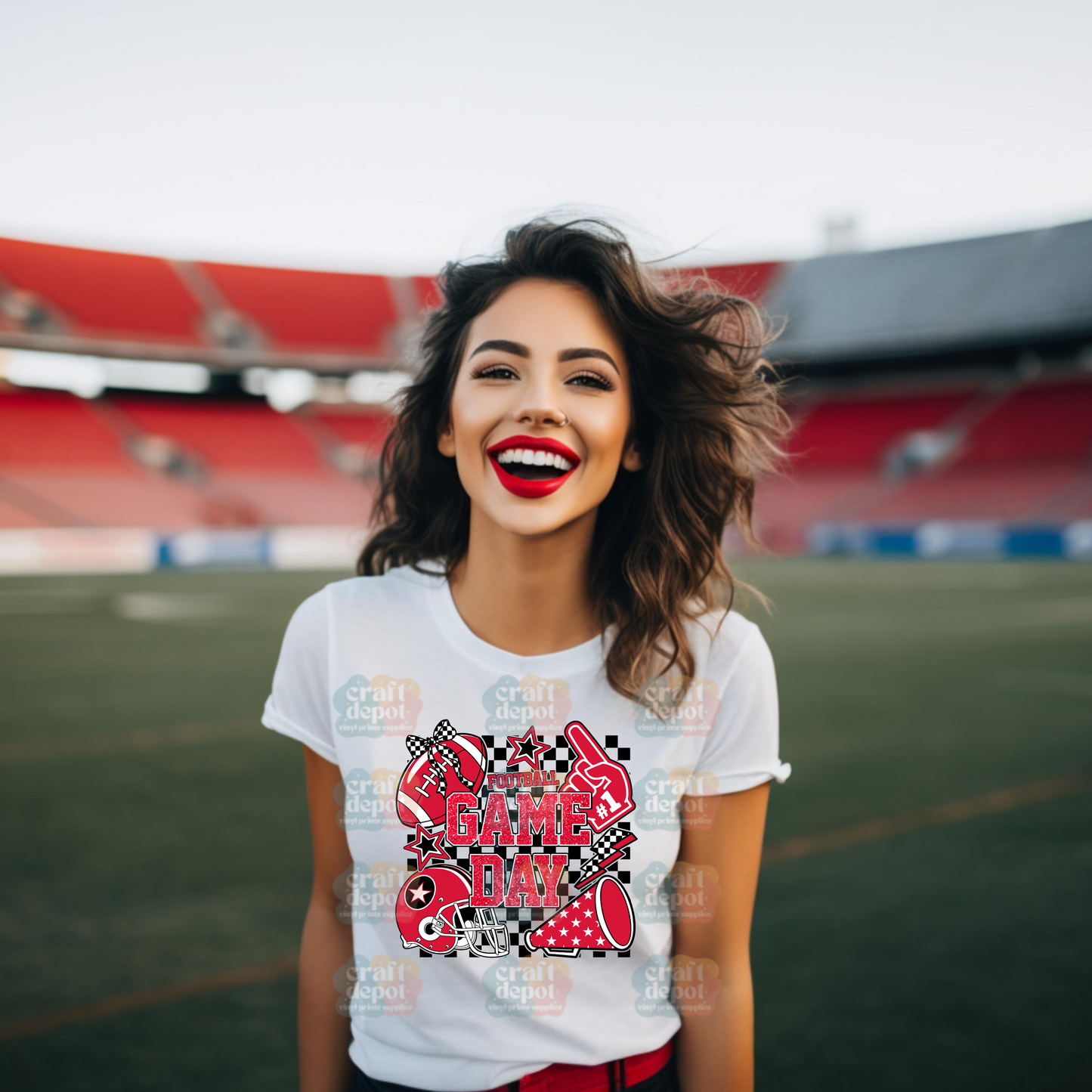 DTF Print-Retro Game Day Football