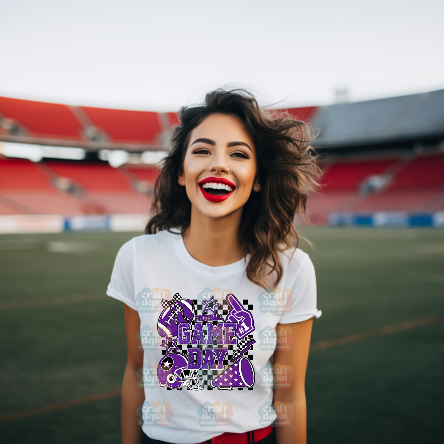 DTF Print-Retro Game Day Football