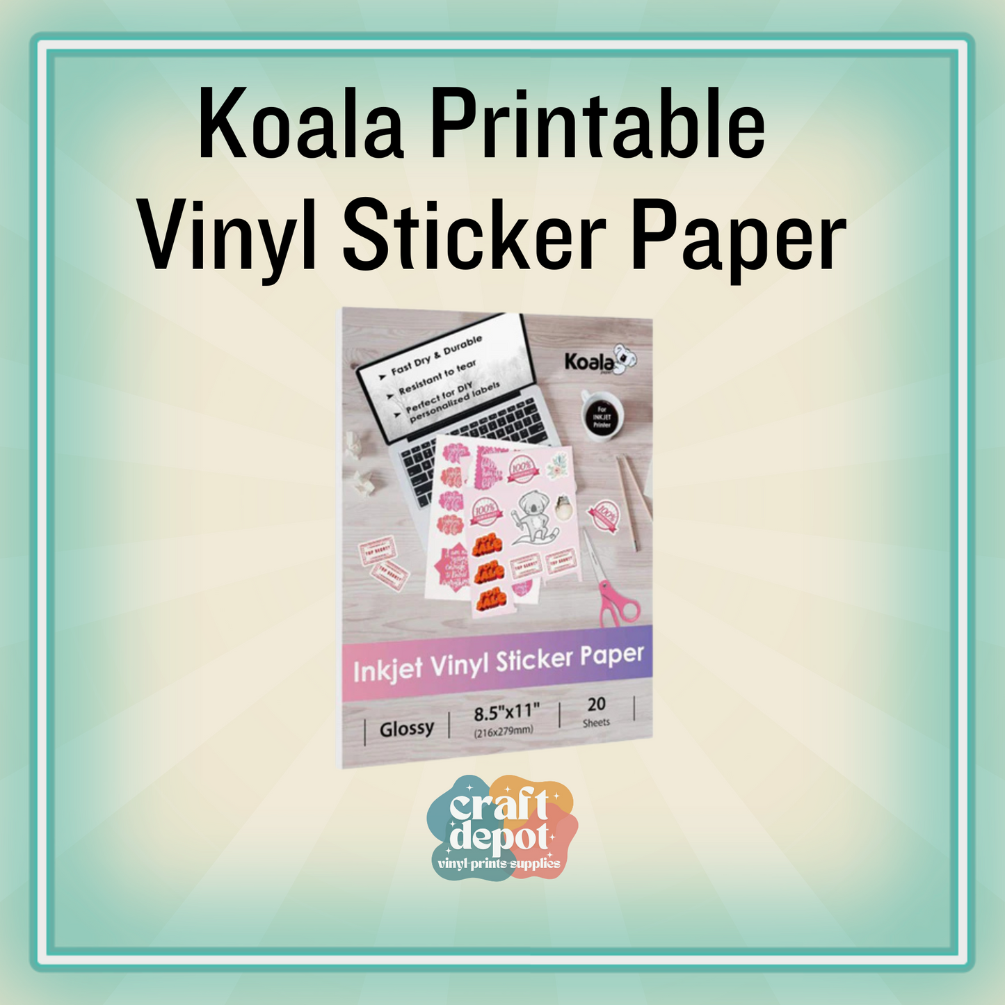Koala Printable Vinyl Sticker Paper