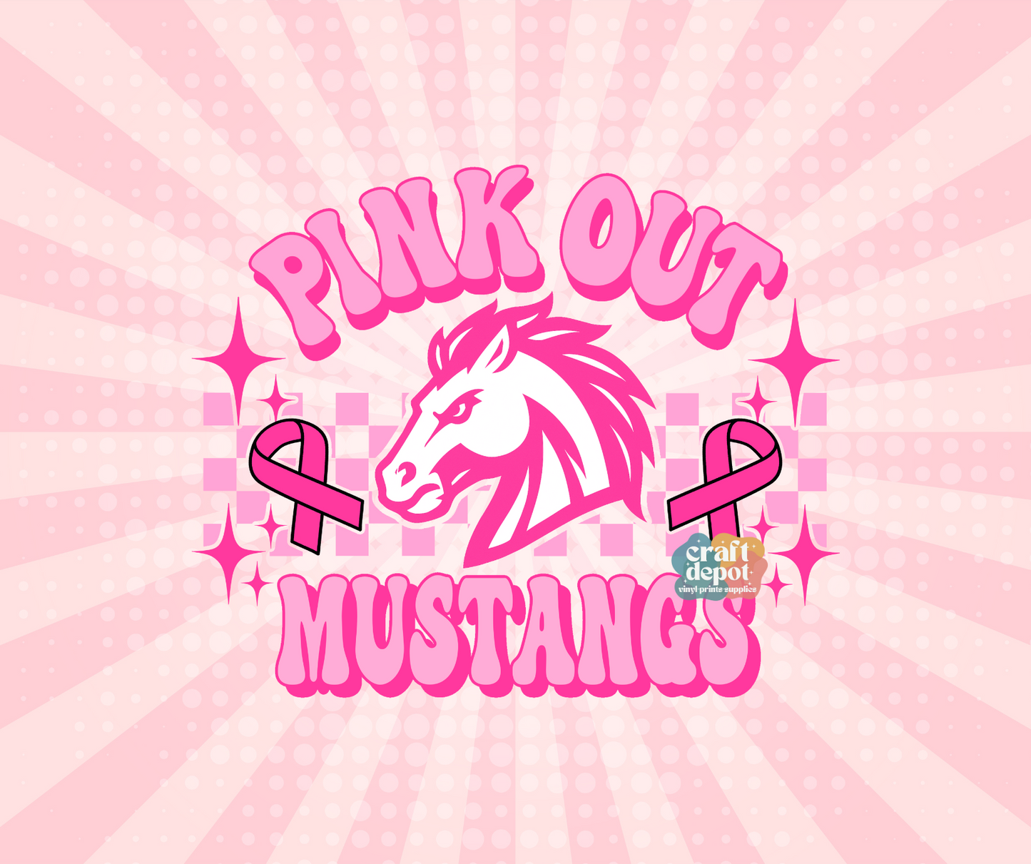 DTF PRINT- Pink Out-Breast Cancer Awareness-Mustangs