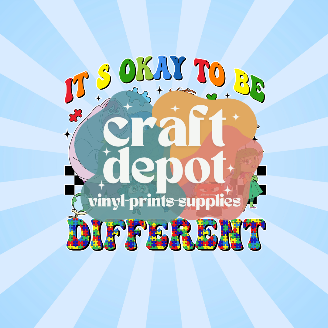 DTF PRINT-Its ok to be different-Autism Awareness