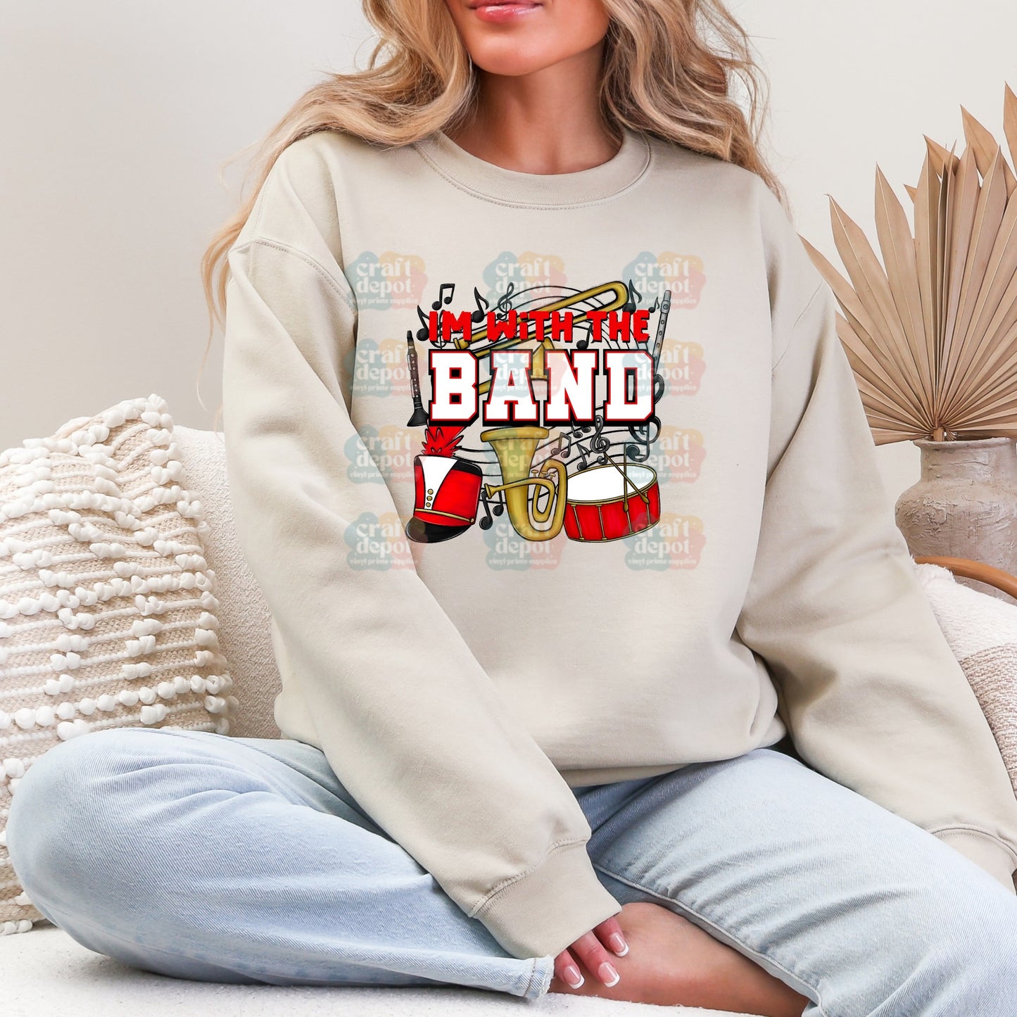 DTF Print-I'm with the Band-School Teams