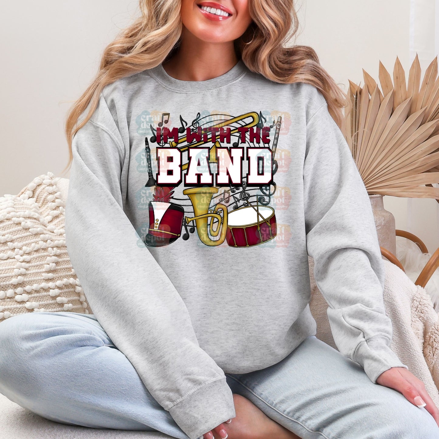 DTF Print-I'm with the Band-School Teams