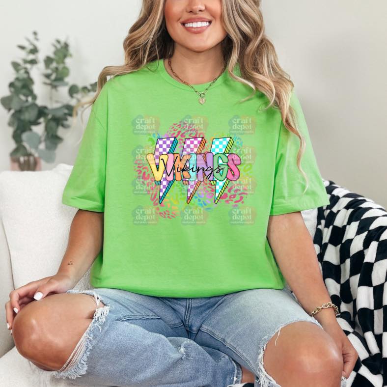 DTF Print-Mascot Preppy Neon-School Teams