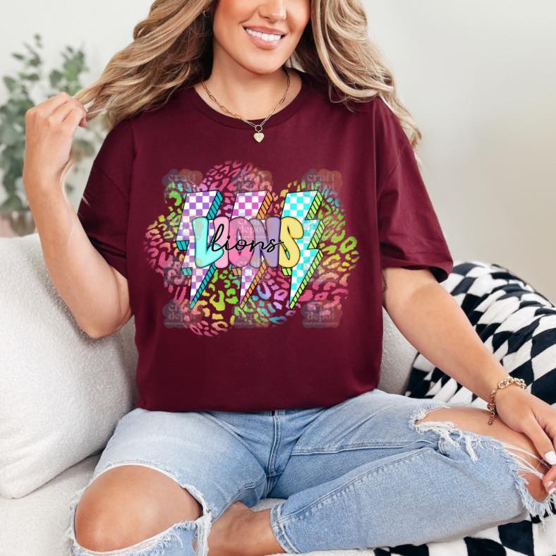 DTF Print-Mascot Preppy Neon-School Teams