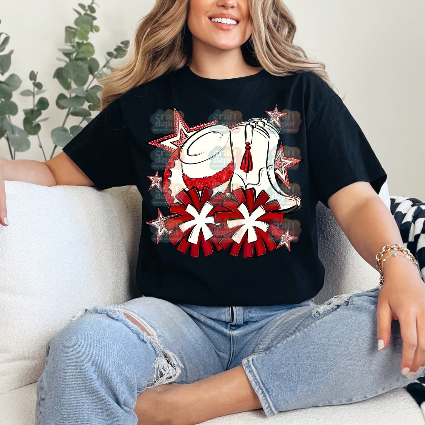 DTF Print-Red & White Dance Drill Team-School Teams