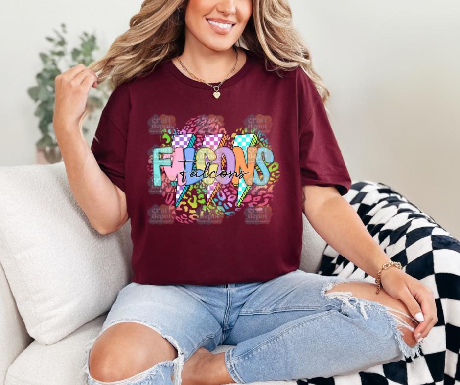 DTF Print-Mascot Preppy Neon-School Teams