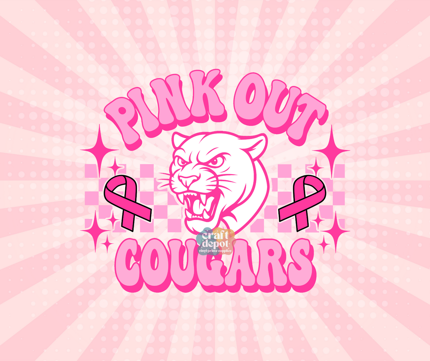 DTF PRINT- Pink Out-Breast Cancer Awareness-Cougars