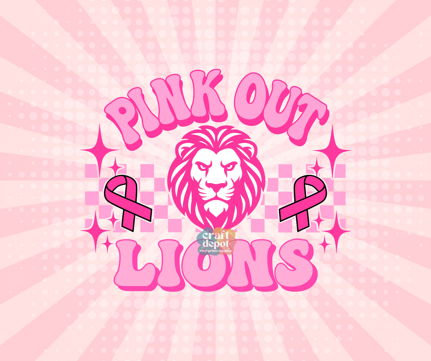 DTF PRINT- Pink Out-Breast Cancer Awareness-Lions