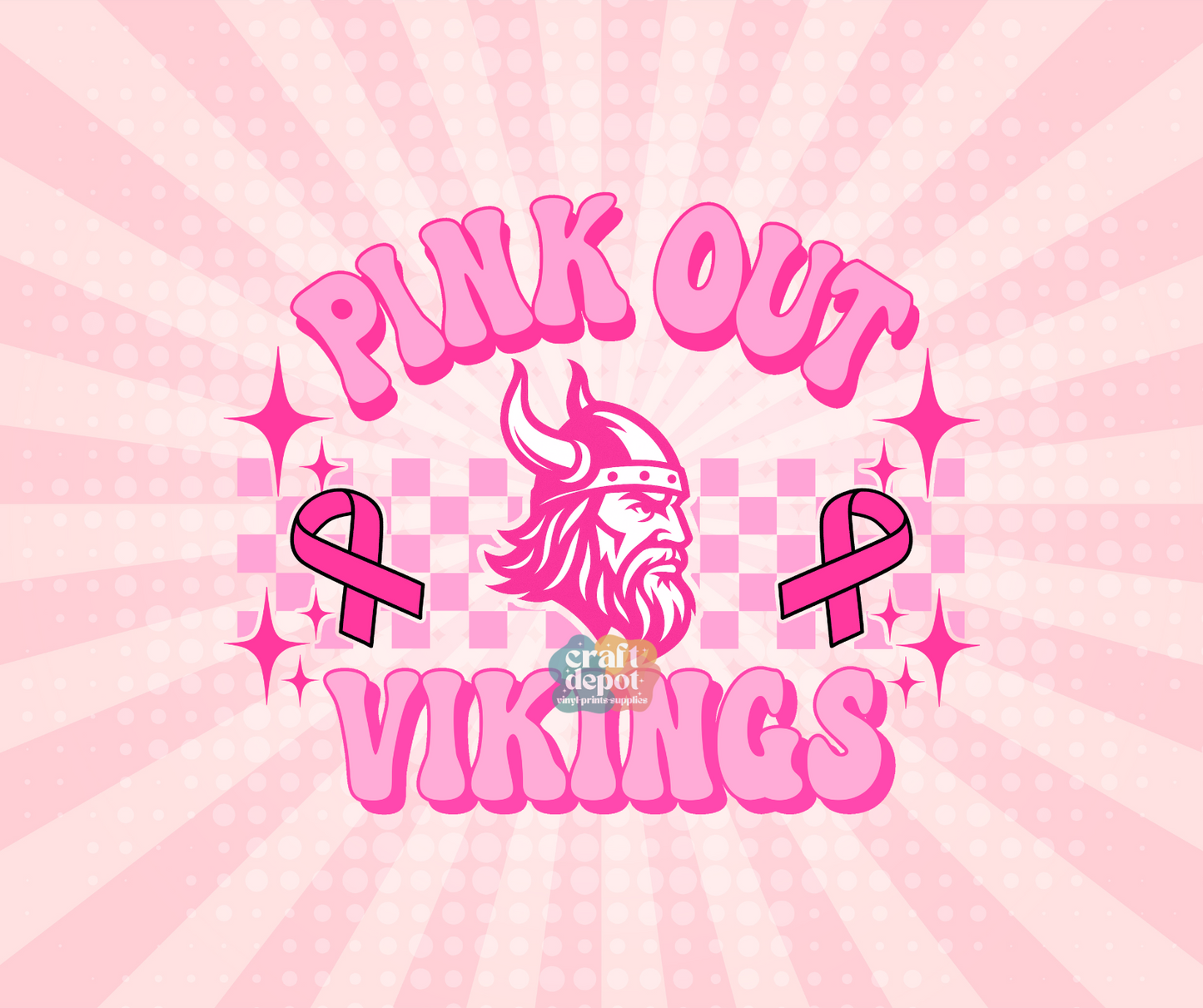 DTF PRINT- Pink Out-Breast Cancer Awareness-Vikings