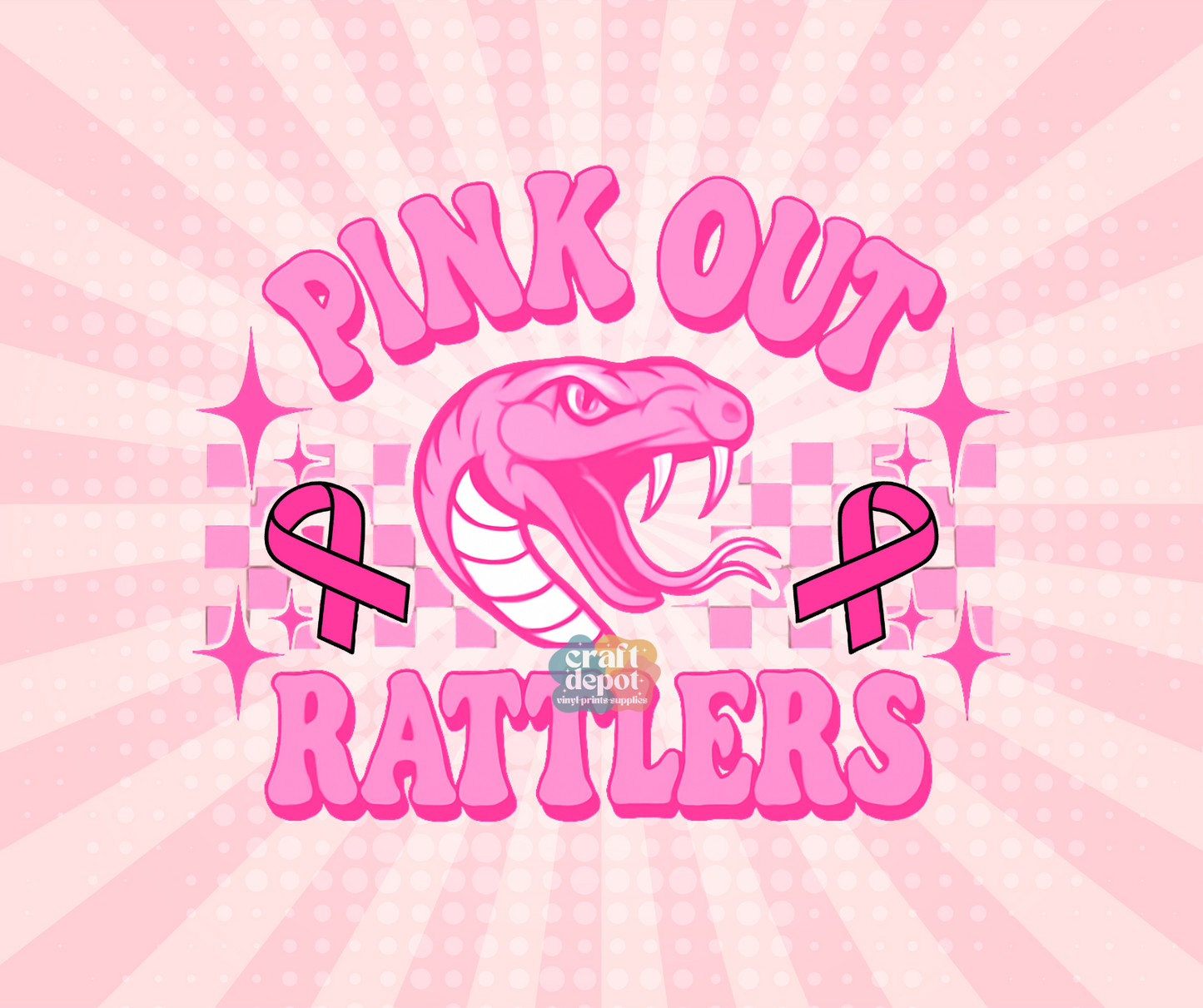 DTF PRINT- Pink Out-Breast Cancer Awareness-Rattlers