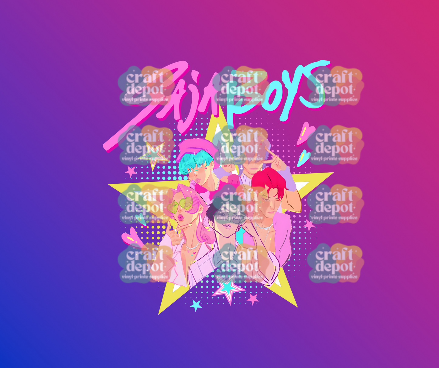 DTF Print- Pop Boys Group8