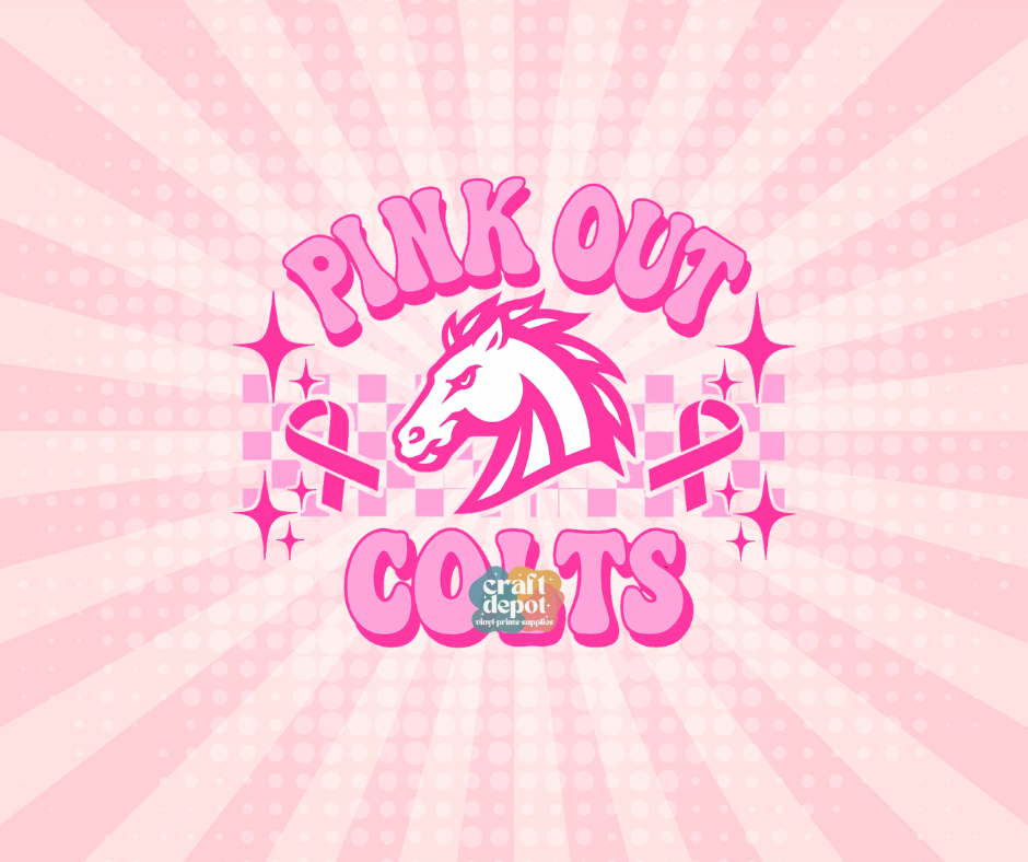 DTF PRINT- Pink Out-Breast Cancer Awareness Colts