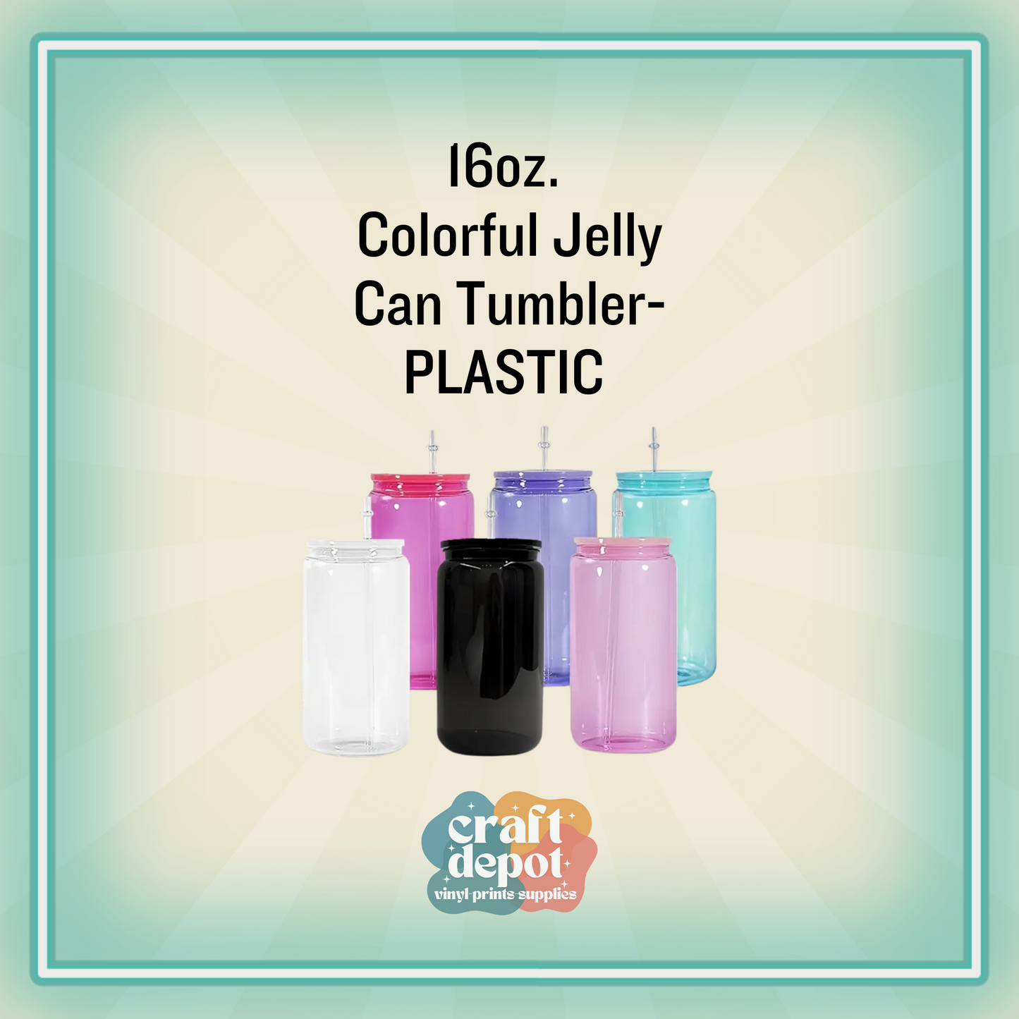 16oz. Colorful Jelly Can Tumbler-PLASTIC