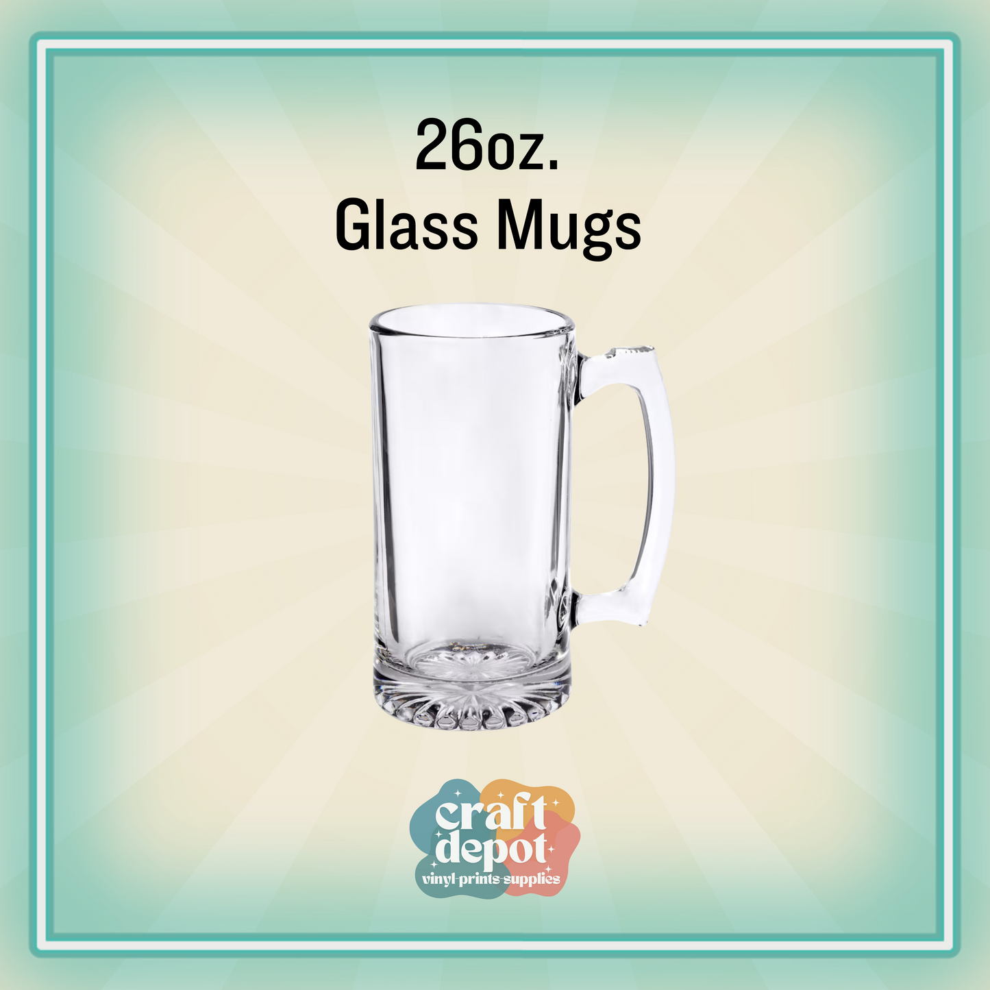 Glass Beer Mugs 26oz.