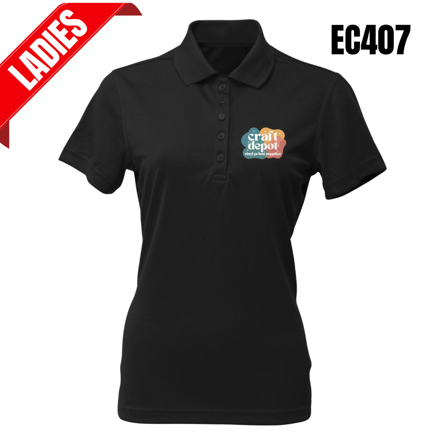 PRE-ORDER-BLANK EC407-Ladies Polo-Cool-Tek Short Sleeve