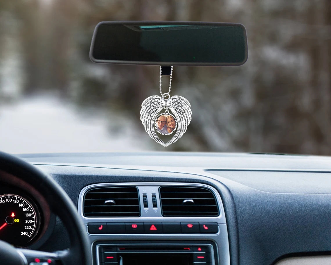 Angel Wing Mirror Charm-SUBLIMATION- 1 sided