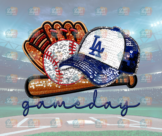 DTF PRINT-FAUX SEQUINS-Dodgers-Baseball