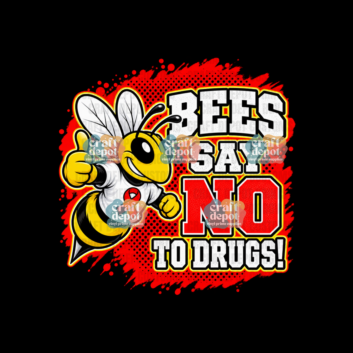 DTF PRINT-Red Ribbon Week-Drug Free-October-Say No to Drugs-Bees