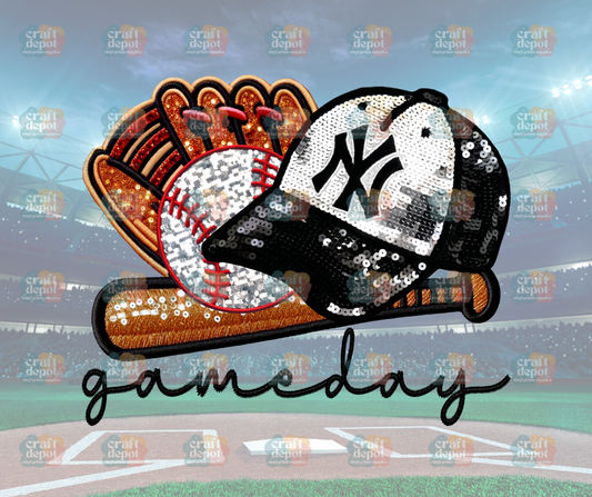 DTF PRINT-FAUX SEQUINS-Yankees-Baseball