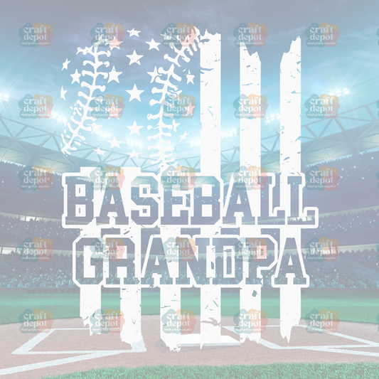 DTF PRINT-Baseball-Baseball Grandpa Distressed Flag
