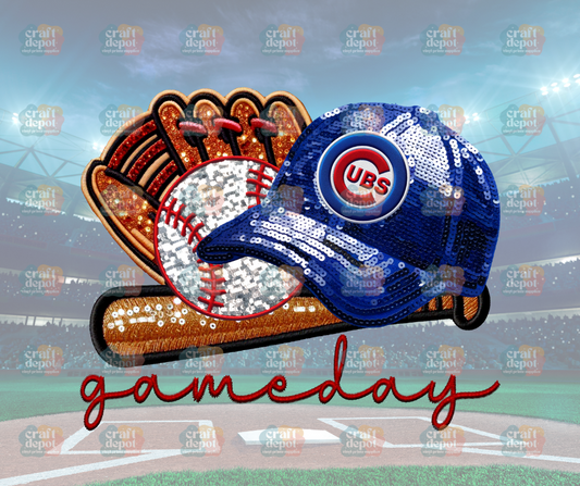 DTF PRINT-FAUX SEQUINS-Cubs-Baseball