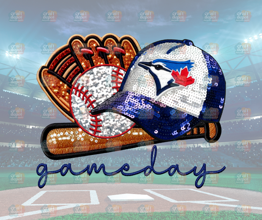 DTF PRINT-FAUX SEQUINS-Blue Jays-Baseball