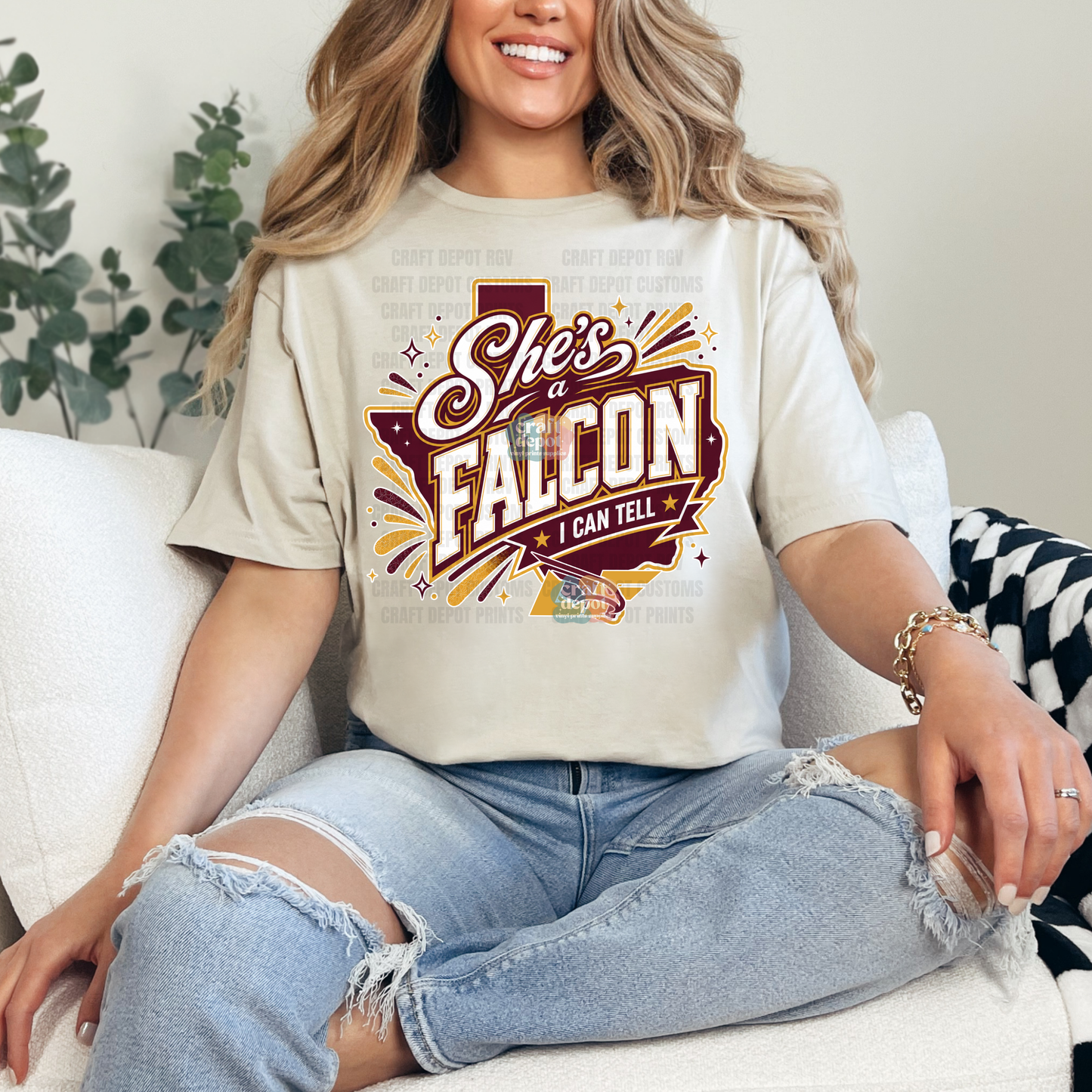 DTF PRINT-She's a Falcon