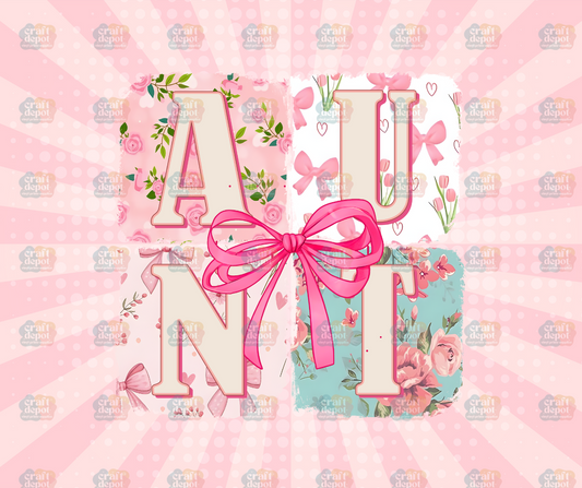 DTF PRINT-Mom-Vintage Floral AUNT