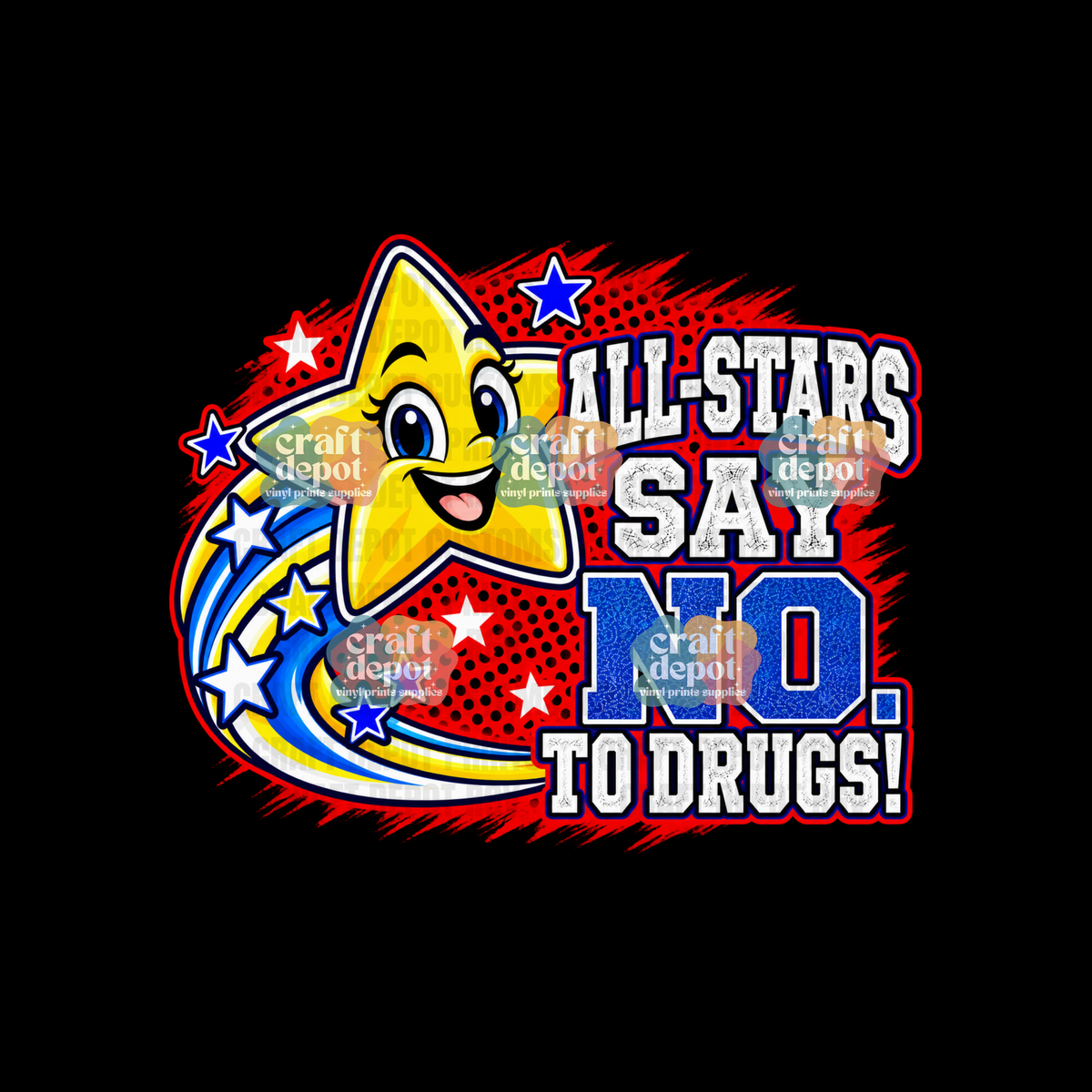 DTF PRINT-Red Ribbon Week-Drug Free-October-Say No to Drugs-AllStars