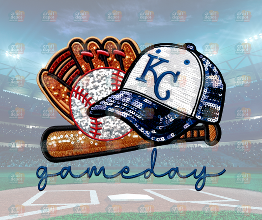 DTF PRINT-FAUX SEQUINS-KC Royals-Baseball