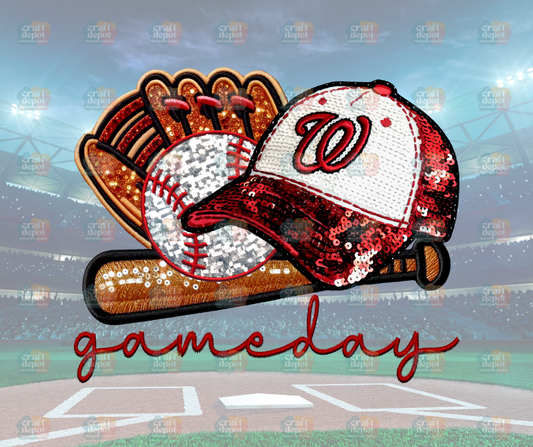 DTF PRINT-FAUX SEQUINS-Nationals-Baseball