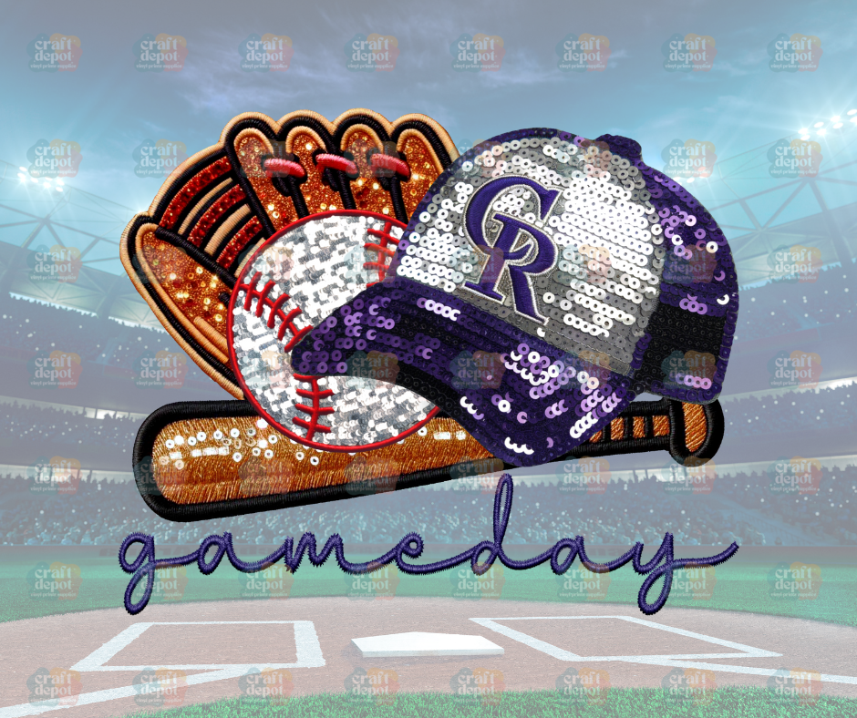 DTF PRINT-FAUX SEQUINS-Rockies-Baseball