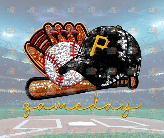 DTF PRINT-FAUX SEQUINS-Pirates-Baseball