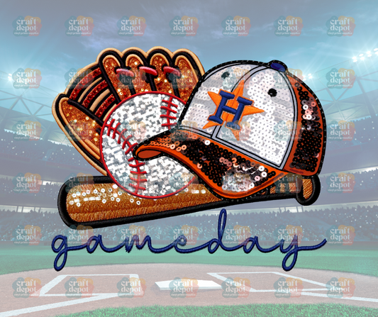 DTF PRINT-FAUX SEQUINS-Astros-Baseball